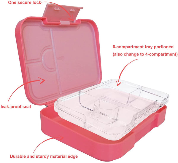 pink kids bento lunch box