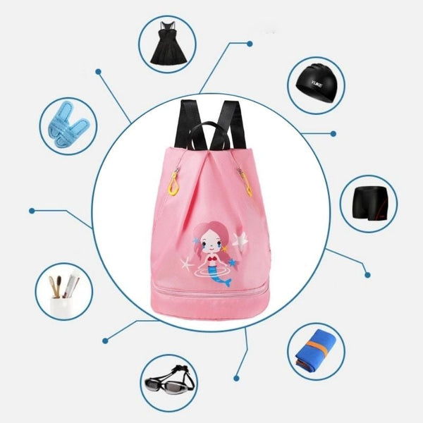 Kids Swim Bag NZ Lightweight Waterproof Sports Bag Wet Dry Separation Pink