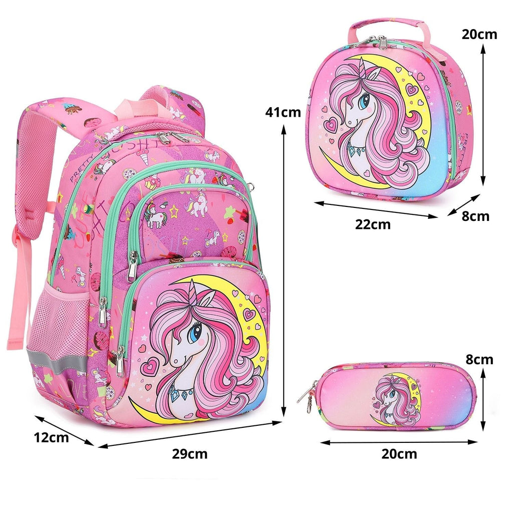 Ergonomic Kids School Bags Australia Unicorn Backpack for Girls