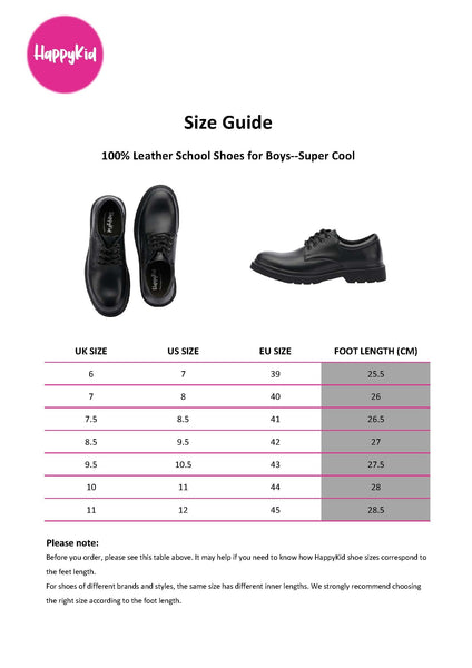 Black Boys Leather School Shoes-Lace Up