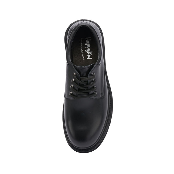 Black Boys Leather School Shoes-Lace Up
