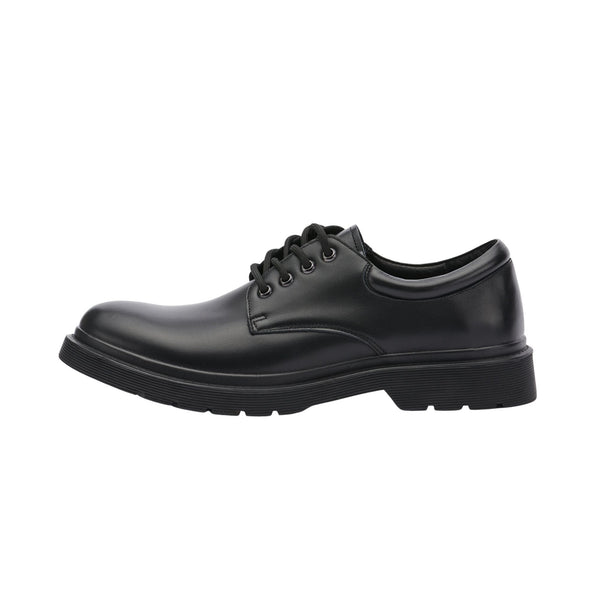 Black Boys Leather School Shoes-Lace Up