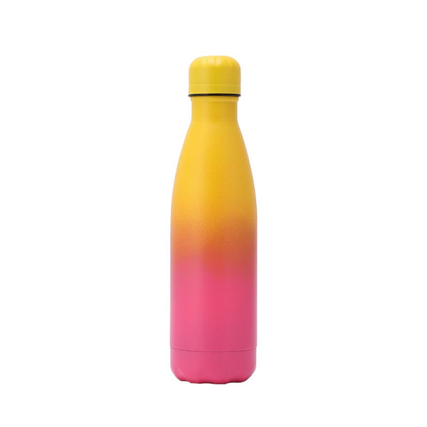 Stainless Steel Insulated Drink Bottles Water bottles 500ml Yellow Grades into Pink